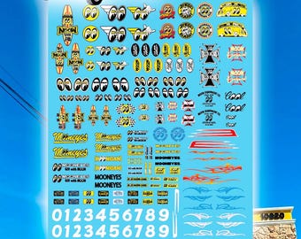 Moon White Toner Waterslide Decals/Sticker für 1/64 1/24 und 1/10 Modelle