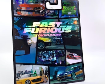 Tokyo Drift The Fast and The Furious Holographische Folie CUSTOM Premium Karte für 1/64 Modelle | Benutzerdefinierte diecast Aufbewahrung | Kundenspezifische Karte
