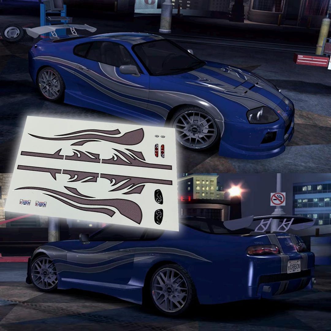 Supra Graphics Darius's Toyota Supra NFS Carbon Decals | 1/64 1/24 Scale - Etsy