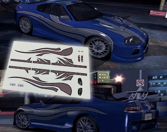 Darius's TOyov Supra NFS Carbon Abziehbilder | 1/64 und 1/24 Maßstab