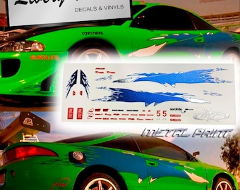 F&F Brian's Eclipse livery | White Toner Waterslide decals and Vinyl for 1/64 1/24 and 1/10 scale