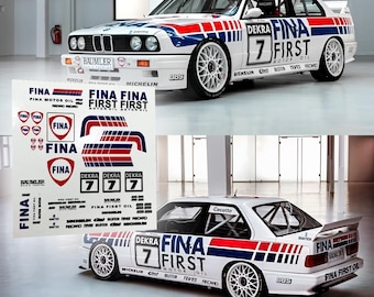 FINA Sponsored BMW M3 e30 DTM Group A Rally Waterslide Decals & Vinyl 1:64(Custom scale on Request)