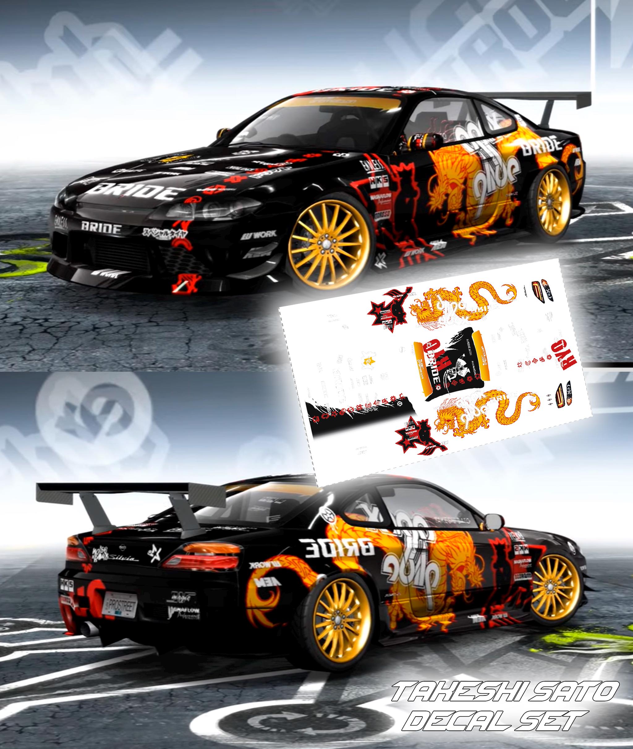 ワイルドスピード ハン 直筆サイン DATSUN PROSTREET-SK510 Need for Speed Prostreet Apex Glide Silvia S15 Decals | 1/64 Scale