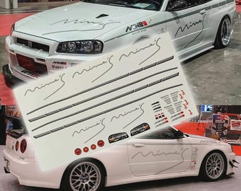 Nissan Skyline Mine's | White Toner Waterslide decals and Vinyl for 1/64 1/24 and 1/10 scale