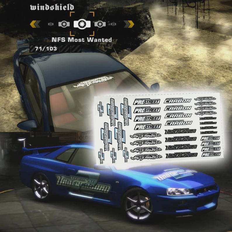 Nfs Car Sticker Need for Speed Logos | White Toner Waterslide Decals for 1/64 1/24 ...
