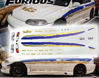Der Fast & The Furious Danny's Tunika | Weiße Wasserschiebebilder Abziehbilder und Vinyl für die Modelle 1/64, 1/24 und 1/10