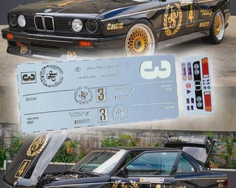 John Player Spezielle JPS BMW M3 e30 Chrom Lackierung für 1/64 1/24 Waterslide Decals und 1/10 Vinyl