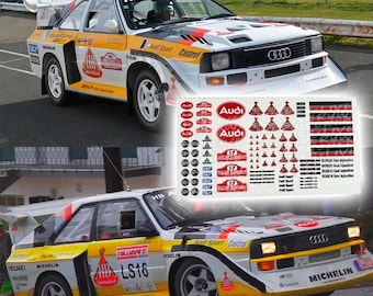Audi Quattro S1 Group B Rally Waterslide Decals for 1:64 HW models