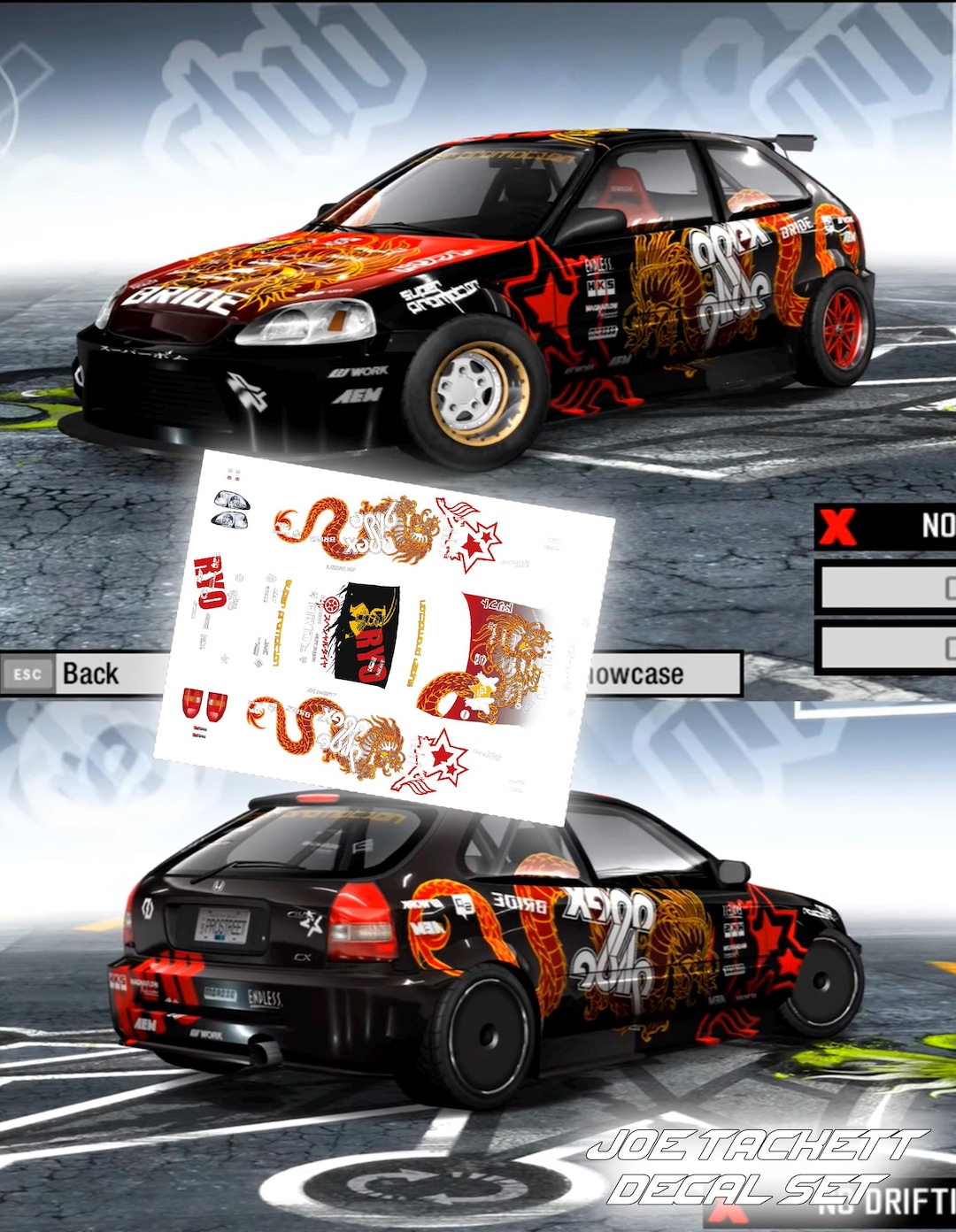 NFS Prostreet Apex Glide Civic Decals | 1/64 Scale - Etsy