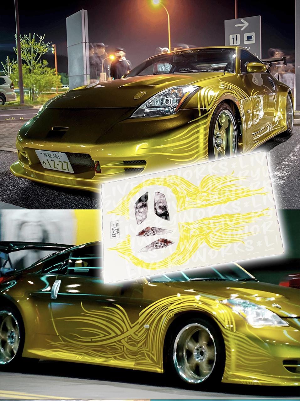 Tokyo Drift Morimoto's 350z Livery | White Toner Waterslide Decals