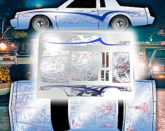 Buick GNX Lowrider Metallic Foil Decals for 1:64 HW Model