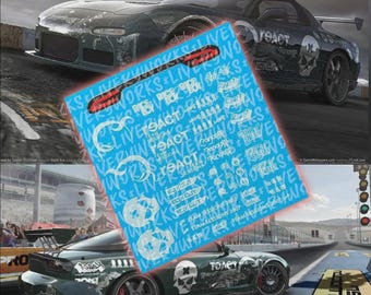 Bedarf für Geschwindigkeit ProStreet Mazedonien Rx7 FP Gefechtsmaschine Bemalung | Abziehbilder Wasserschiebebilder Vinyl für die Modelle 1/64, 1/24 und 1/10