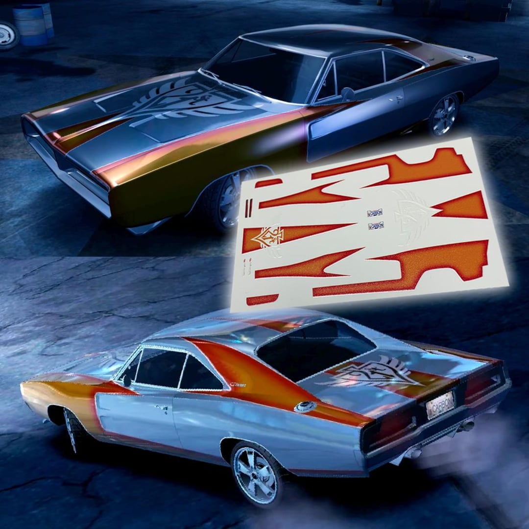 Angie's 21st Street Dodge Charger NFS Carbon Decals | 1:64 Scale