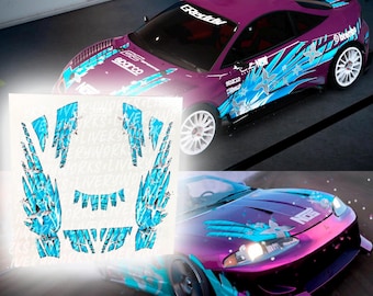 NFS Untergrund Melissa's Eclipse/Pablo Petey Eclipse Lackierung | Weiße Toner Wasserschiebefolie Abziehbilder und Vinyl für die Waagen 1/64, 1/24 und 1/10