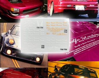 4 in 1 Mid Night Club Members livery  | White Toner Waterslide decals and Vinyl for 1/64 1/24 and 1/10 scale