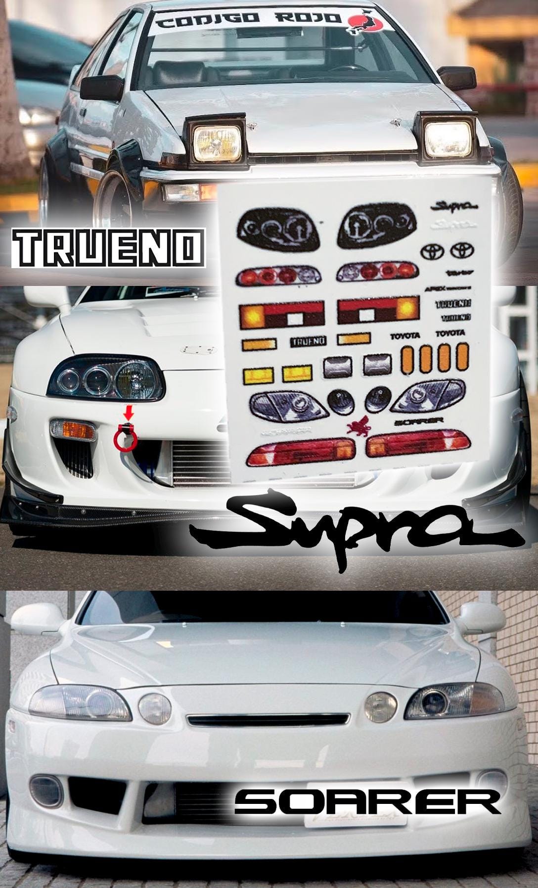 2in1 Toyota Supra A80/soarer/ Sprinter Trueno AE86 Lights and