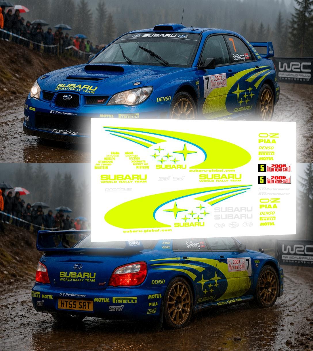 2007 Subaru Impreza WRC | White Toner Waterslide Decals and Vinyl