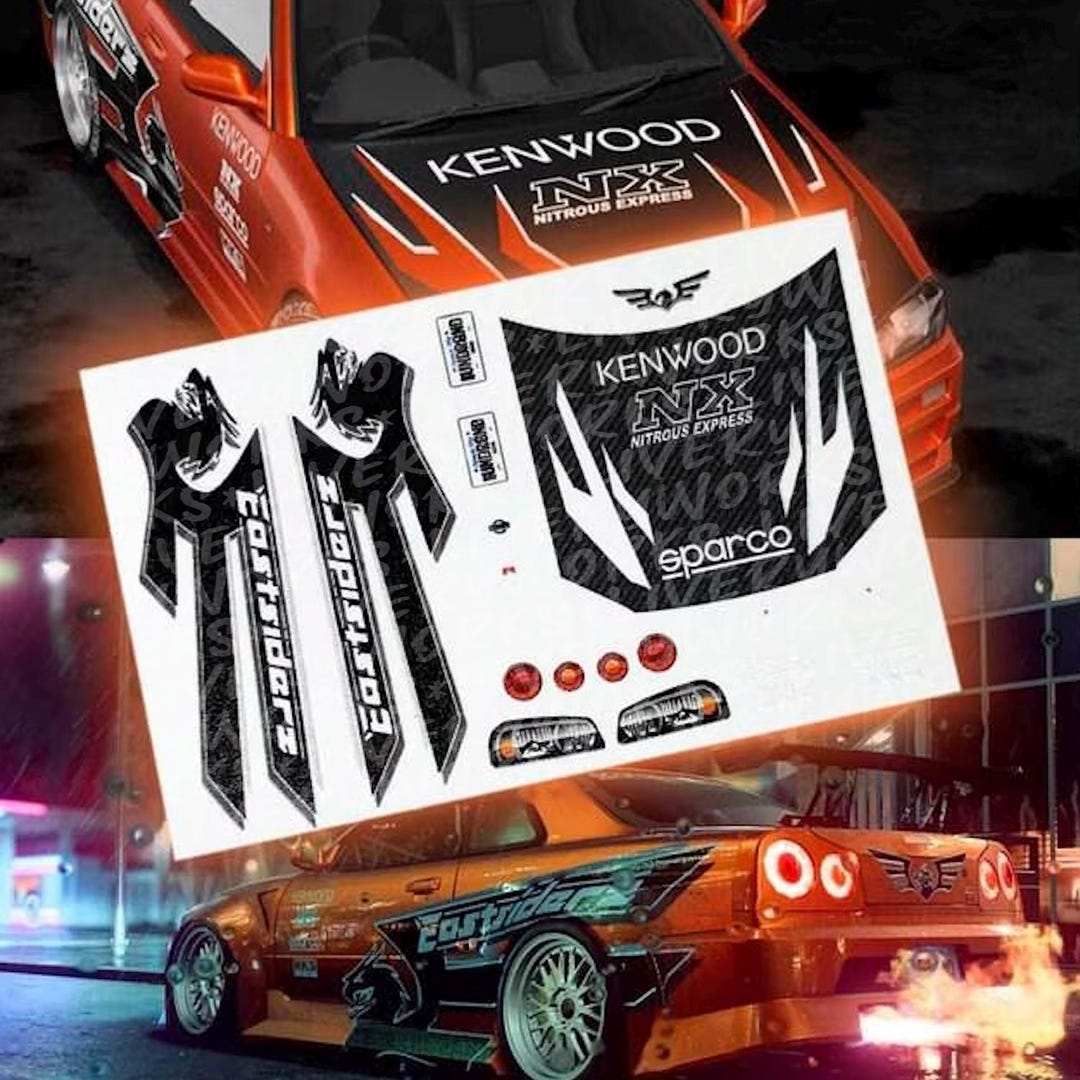 NFS Eastsiders Eddie's Skyline R34 & Team | White Toner Waterslide
