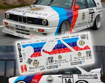 BMW M3 E30 Racing Lackierung 1:64 | Weiße Toner Waterslide Decals