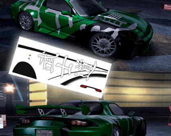 Kenji's Mazda RX7 NFS Carbon Decals | 1/64 1/24 Scale