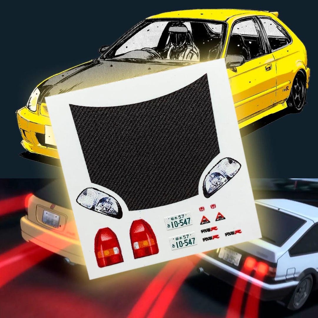 Honda Civic Ek9 Type R Decal Set Carbon Fiber Hood/headlights/tail ...