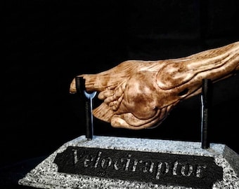 Velociraptor Resonating Chamber Replica (17 cm) - Movie Prop on Marble Base - Jurassic Dinosaur Vocal Box - 3D Printed Art