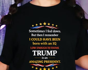 Funny Anti Trump IQ Joke T-Shirt, Political Humor Graphic Tee