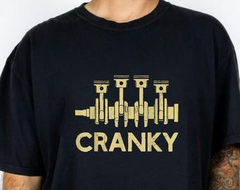 T-shirt chagrijnig krukas, T-shirt grappig monteur automan