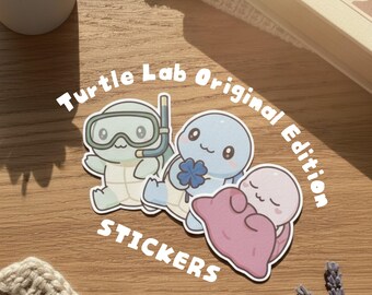 Turtle Lab Original Edition Stickers | Waterproof Vinyl Stickers for Laptop, Water Bottle, Gift, Deco