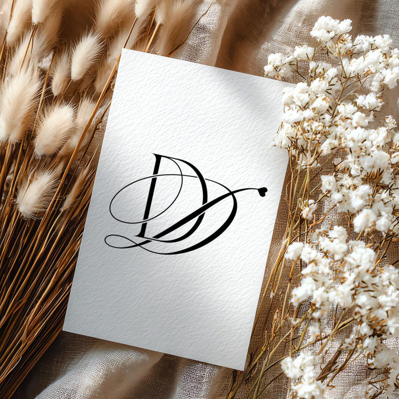 Custom Wedding Monogram Logo SVG PNG | Luxury Calligraphy Initials ...
