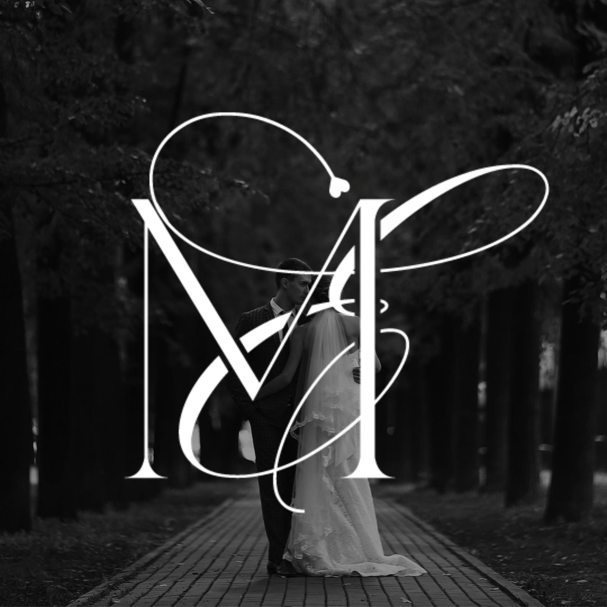 Custom Wedding Monogram Logo | Luxury Calligraphy Initials | Elegant ...