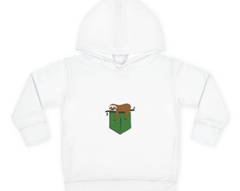 Sleeping Sloth Pocket Graphic Hoodie | Toddler Pullover