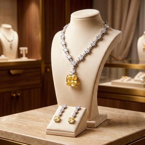 Kunglig Citrin Sterling Silver Statement Set Solstice-kollektionen