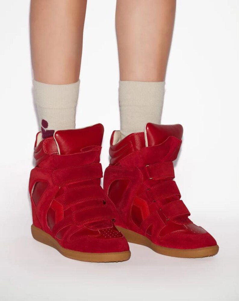 Authentic Isabel Marant Bekett Leather Wedge Sneakers All Sizes