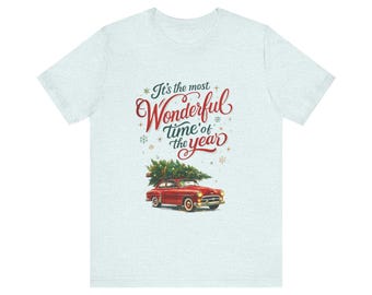 Vintage Red Truck Christmas T-Shirt | Holiday Tree Tee