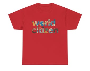 Camiseta Ciudadano del Mundo / Camiseta con tipografía gráfica, inspirada en los viajes