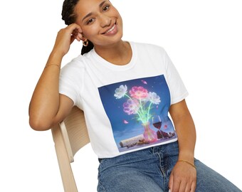 Neon Floral Bouquet T-Shirt | Wine & Roses Still Life
