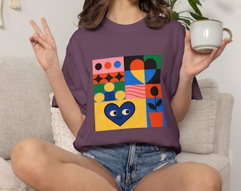 Geometric Heart Print T-shirt