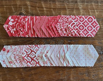 Radiant Ruby by Dani Mogstad for Riley Blake Designers 40 Piece Precut Hexagons 1" Finished - 3/8" Seam Allowance - EPP Papers Optional