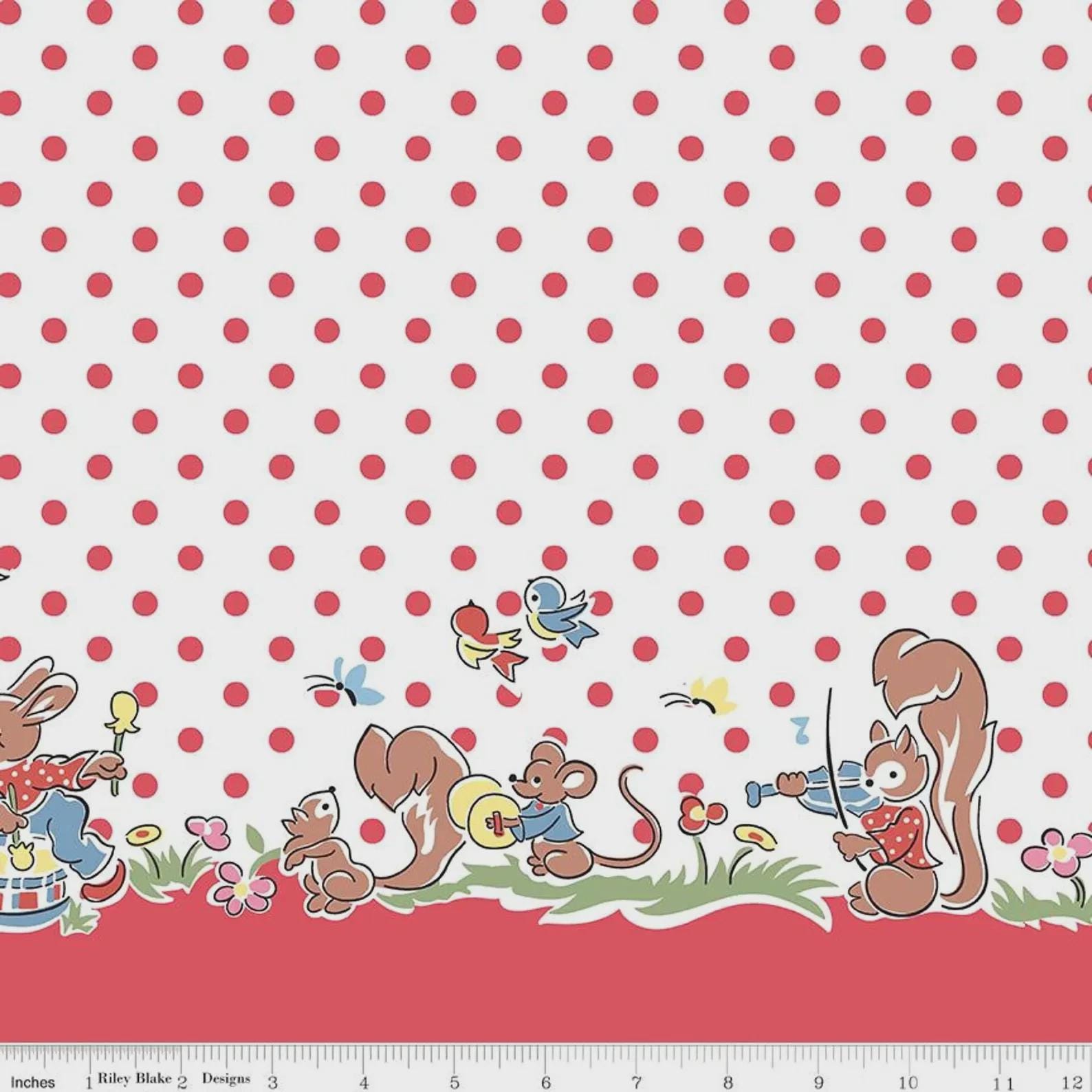 Love Notes Border Print White by Lindsay Wilkes for Riley Blake 100% ...