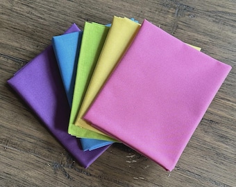 5 Piece Fat Quarter Bundle Confetti Cotton Solids Easter Brights Riley Blake 100% Cotton