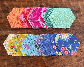 Kipling Gardens by Lily Ashbury for Riley Blake 40 Piece Precut Hexagons 1" Finished - 3/8" Seam Allowance - EPP Papers Optional