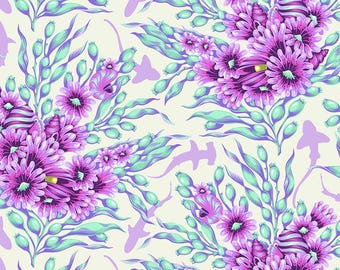Floral Reef Shadow Sharks Ultraviolet by Tula Pink for Free Spirit Fabrics 100% Cotton