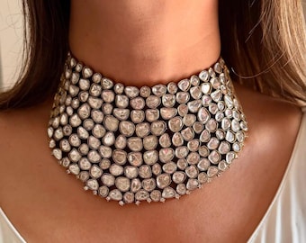 Moissaniet kundan choker ketting set | Indiase bruidssieraden met oorbellen | Etnische kleding voor bruiloften en feesten
