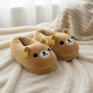 Teddy Bear Plush Slippers – Cozy Indoor Winter Shoes