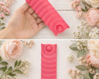 Pink Ribbed Incense Holder | 3D Printed Modern Floral Decor, Minimalist Tray