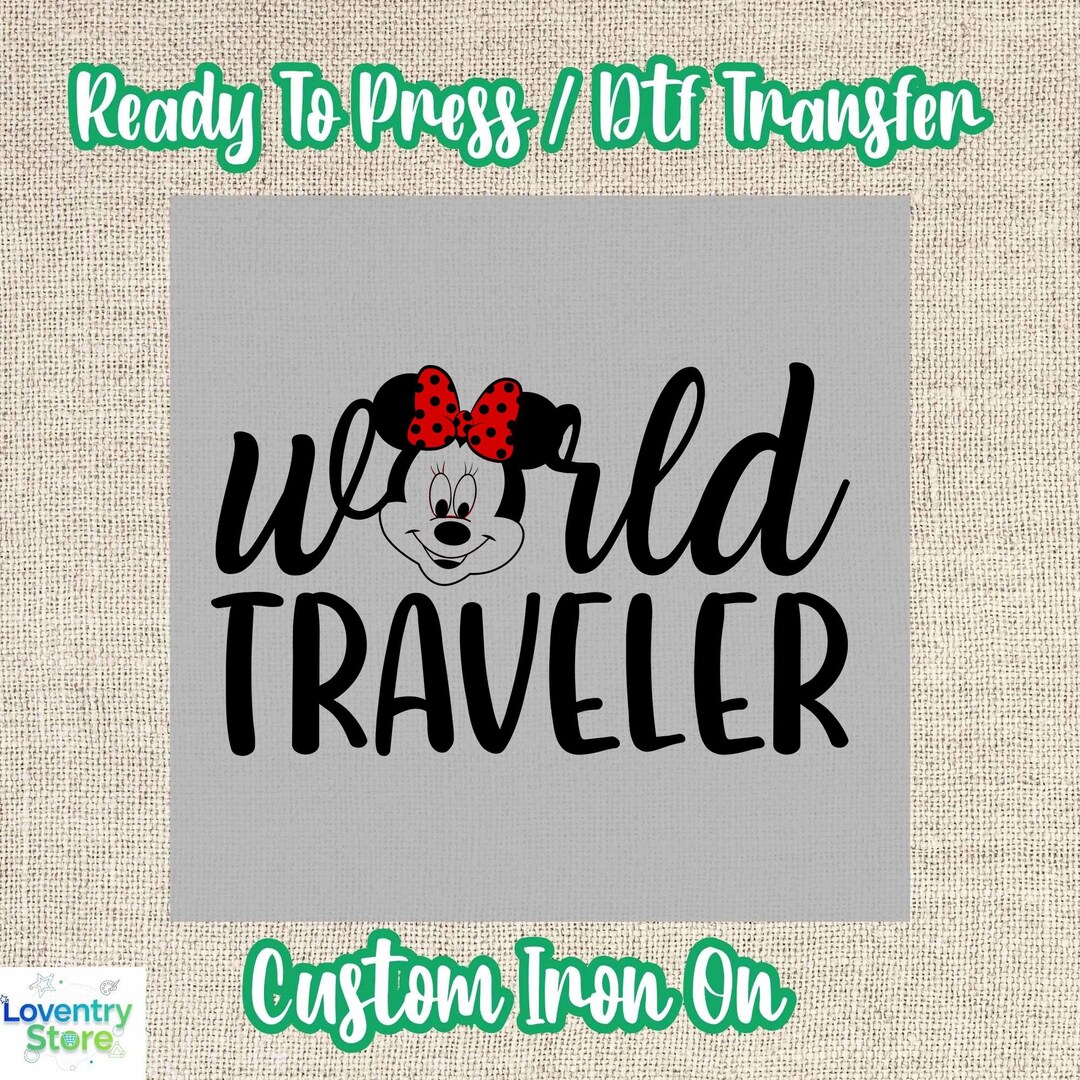 Minnie Mouse Inspired DTF Transfer Ready to Press - Red Polka Dot Bow ...