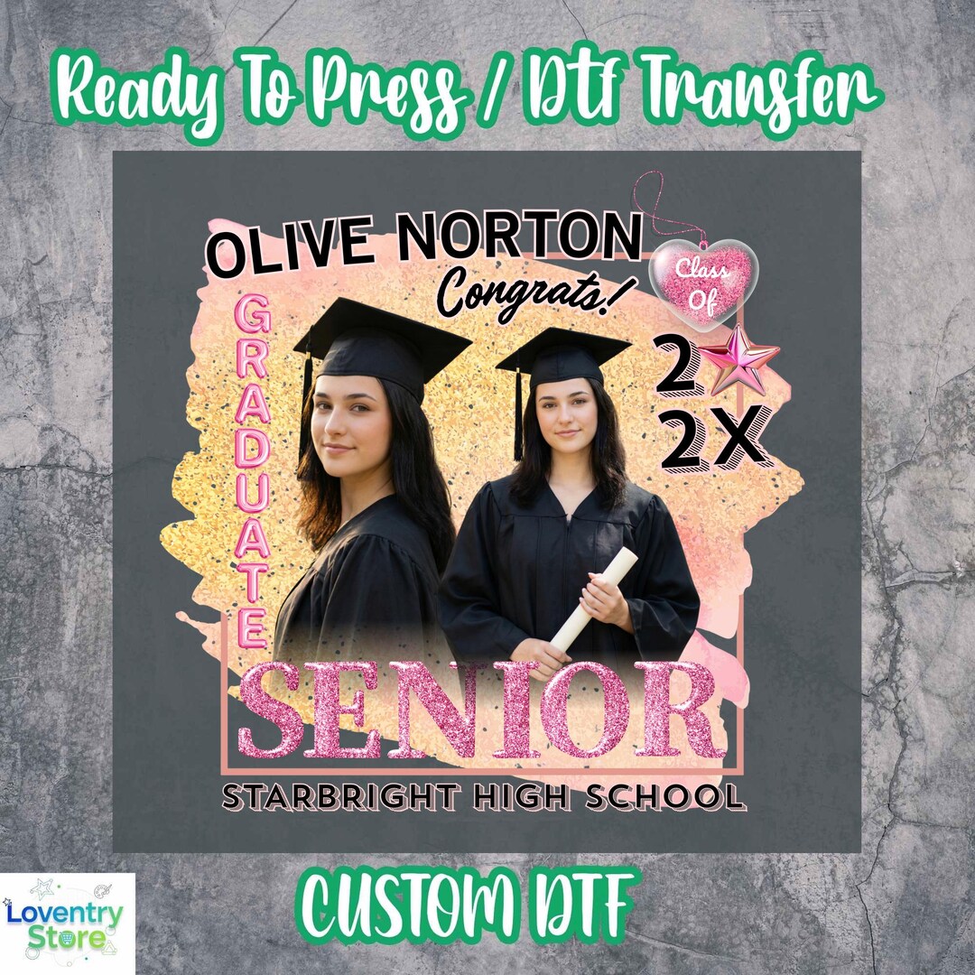 Custom 2026 Graduation Photo DTF Transfer, Ready to Press - Etsy