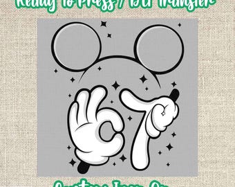 Mickey 67 Hands DTF Transfer, Trending Cartoon Iron On Tee