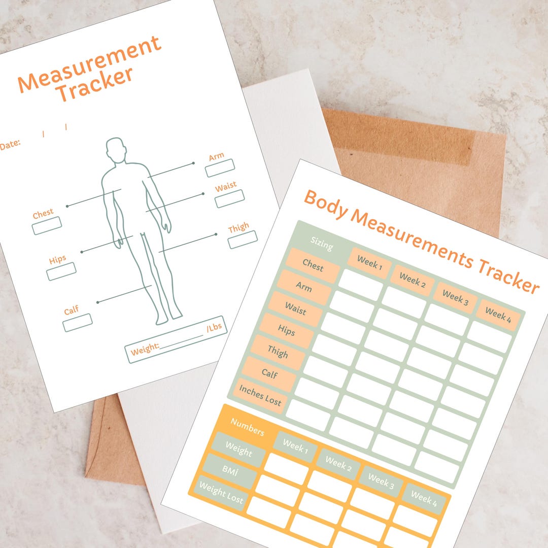 Body Measurements Tracker Printable - Fitness Planner - Weight Loss ...